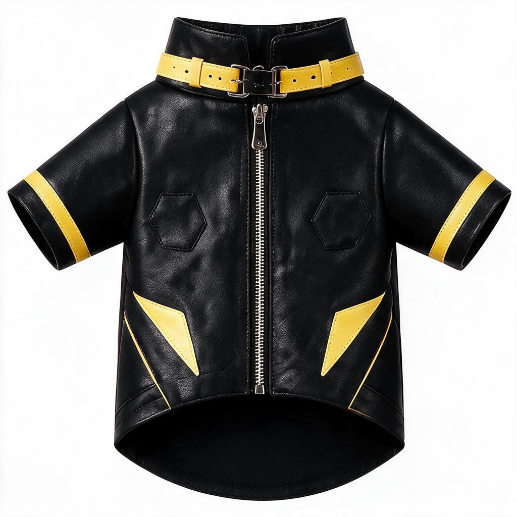 KOVPET RAZOR RING Yellowline Spike Moto Leather Jacket