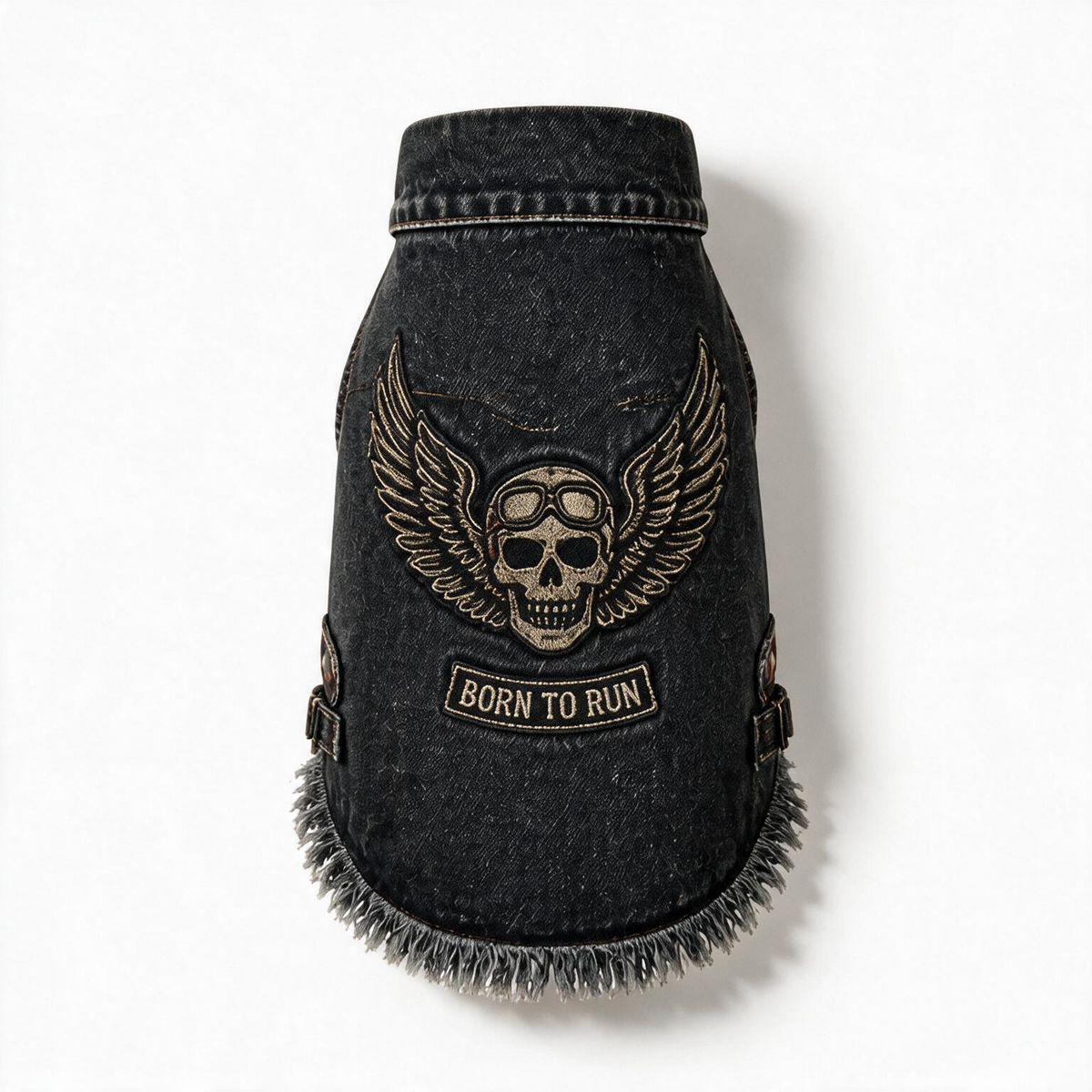KOVPET Breathable Skull Back Denim Vest for Dogs — Built to Move, Made to Be Seen