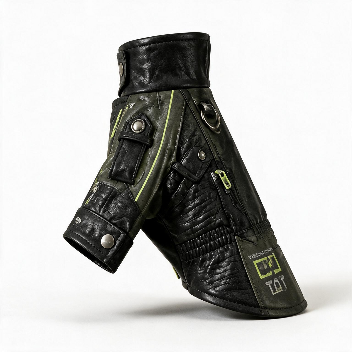KOVPET NIGHT RIDER Greenline Moto Leather Dog Jacket