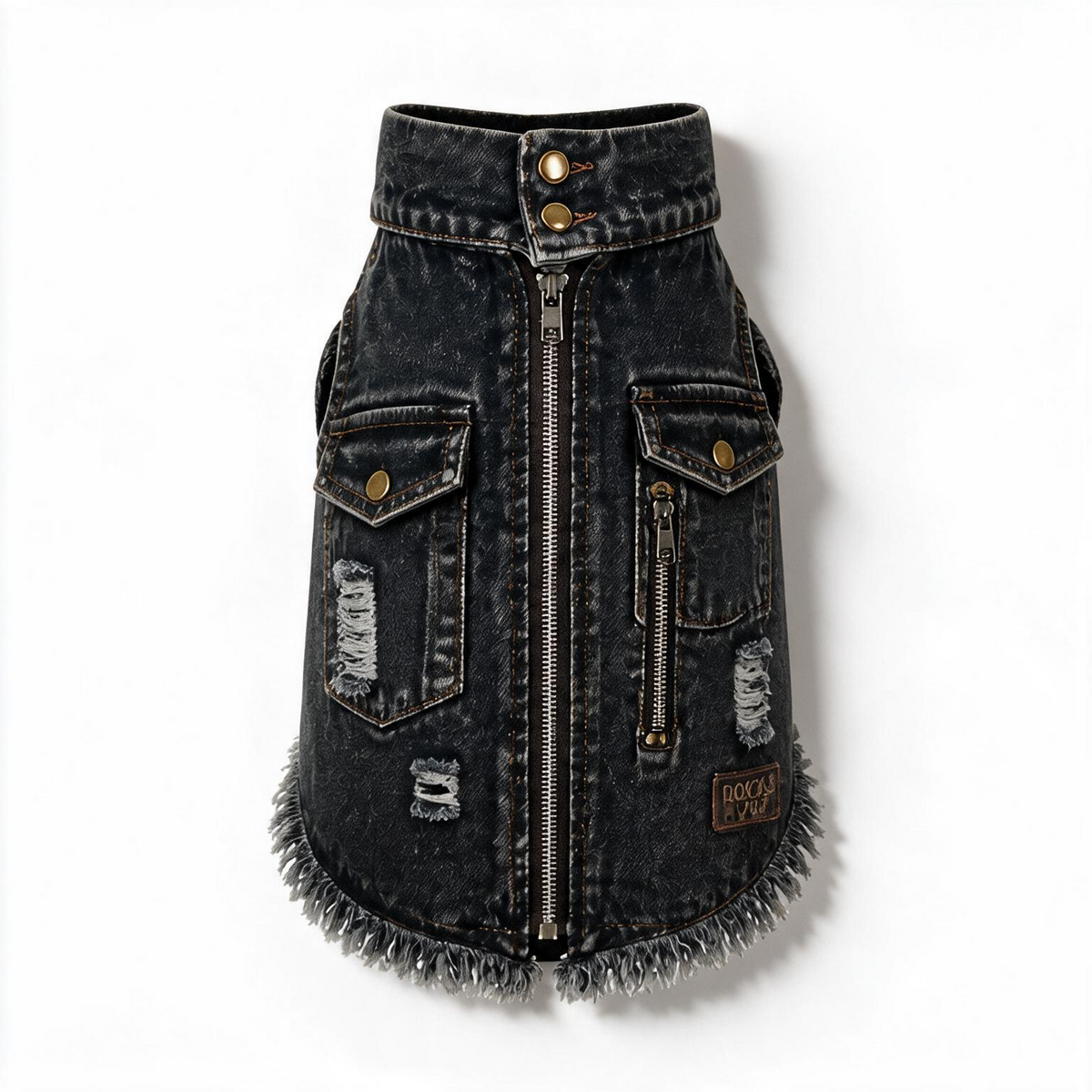KOVPET Breathable Skull Back Denim Vest for Dogs — Built to Move, Made to Be Seen